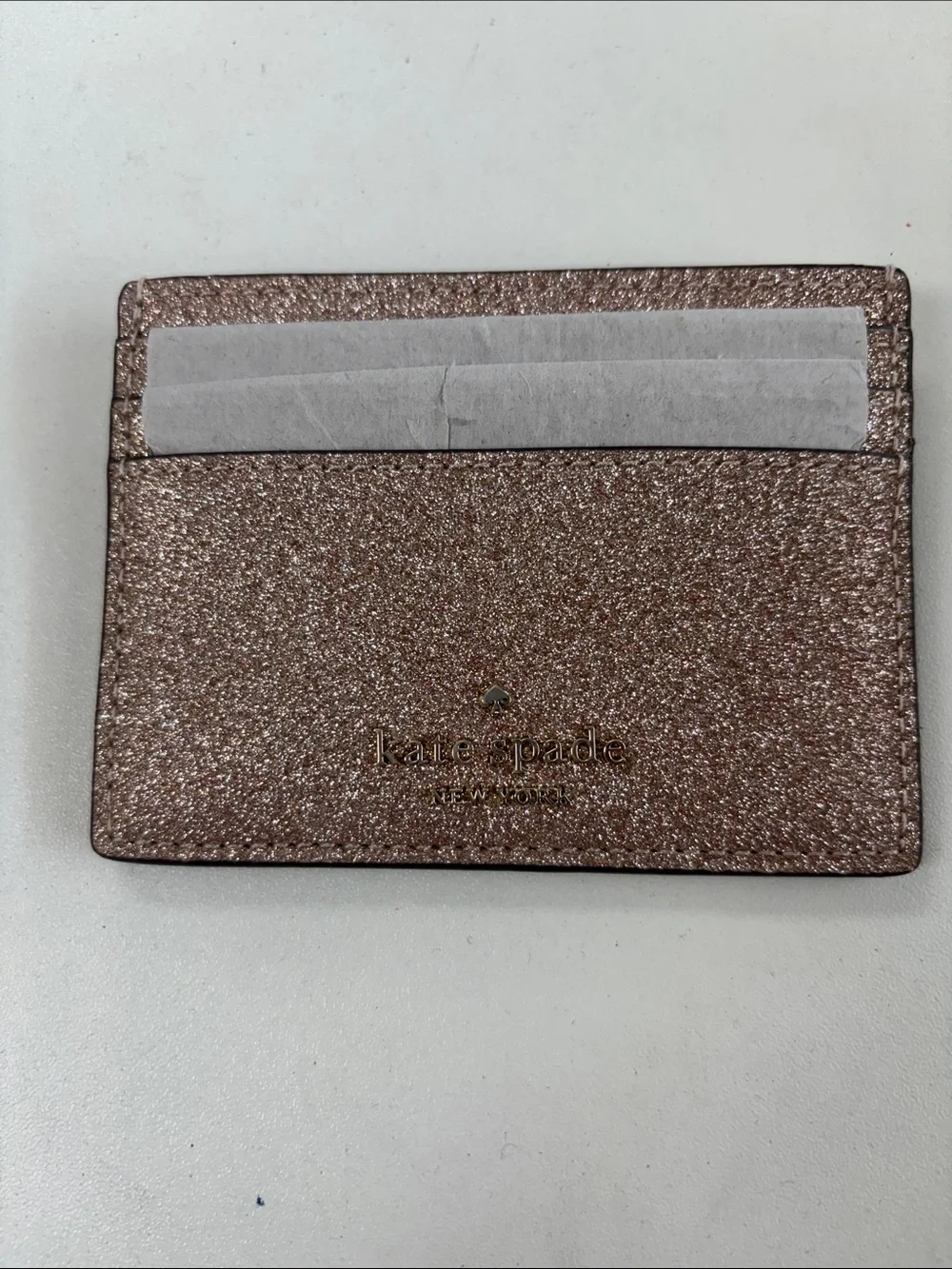 kate spade Rose Gold Glitter Card Holder